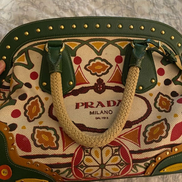 PRADA bag RARE authentic canvas and leather - Picture 2 of 13
